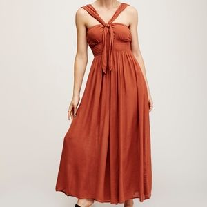 New Free People Have Your Fun Boho Summer Romper Orange RustXS